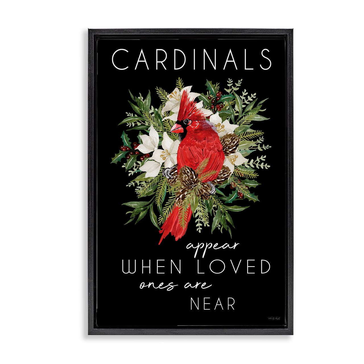 Stupell Industries Cardinals Appear Seasonal Sentiment Floating Frame, design by Cindy Jacobs